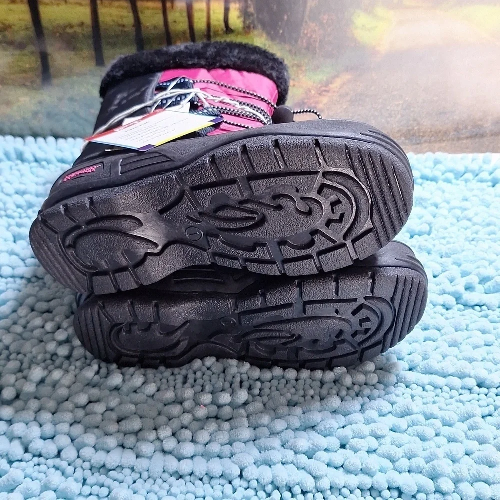 NWT Ranger pac boots size 1 all-weather boots black/pink girls